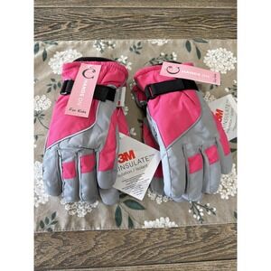 3M Hands On Winter Gloves For Kids Pink Gray Insulated 2 Pack One Size